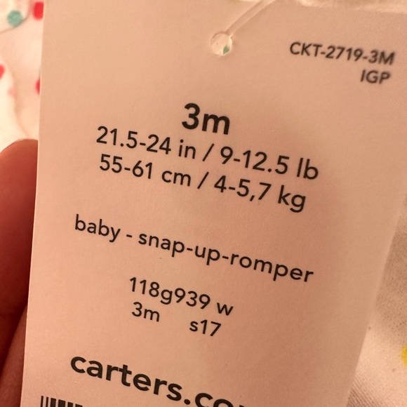 NWT Carters Baby girl Rompers 3-6 months (2) - Picture 3 of 3